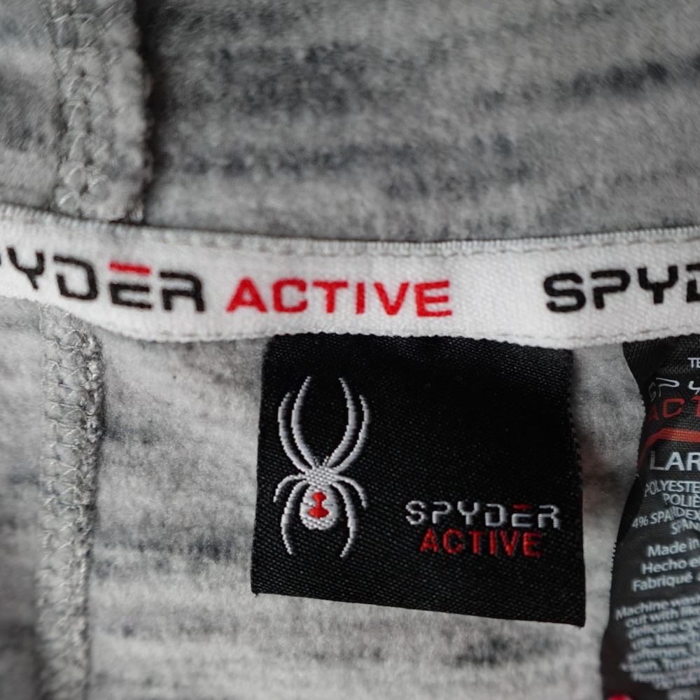 Spyder Hoodie Women Large Gray Space Dye Full Zip Activewear Sweatshirt - Picture 3 of 8